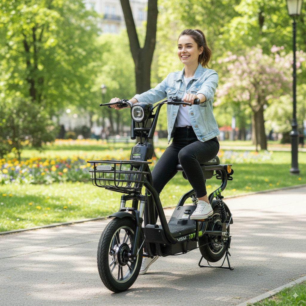 inter E-Motorroller E-Scooter Elektro-Roller E-Roller Scooter, 220 W, 25 km/h (Einzelartikel), kompakte Bauweise, bis zu 40 km Reichweite, bis zu 17 % Steigfähigkeit