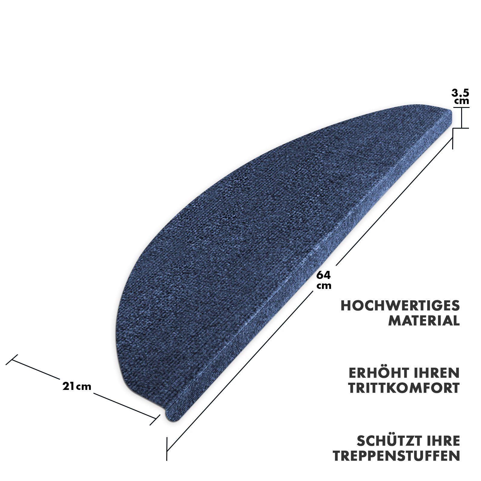 casa pura Stufenmatte Leipzig, Erhältlich in 5 Farben, Treppenschoner, halbrund, Höhe: 4.4 mm