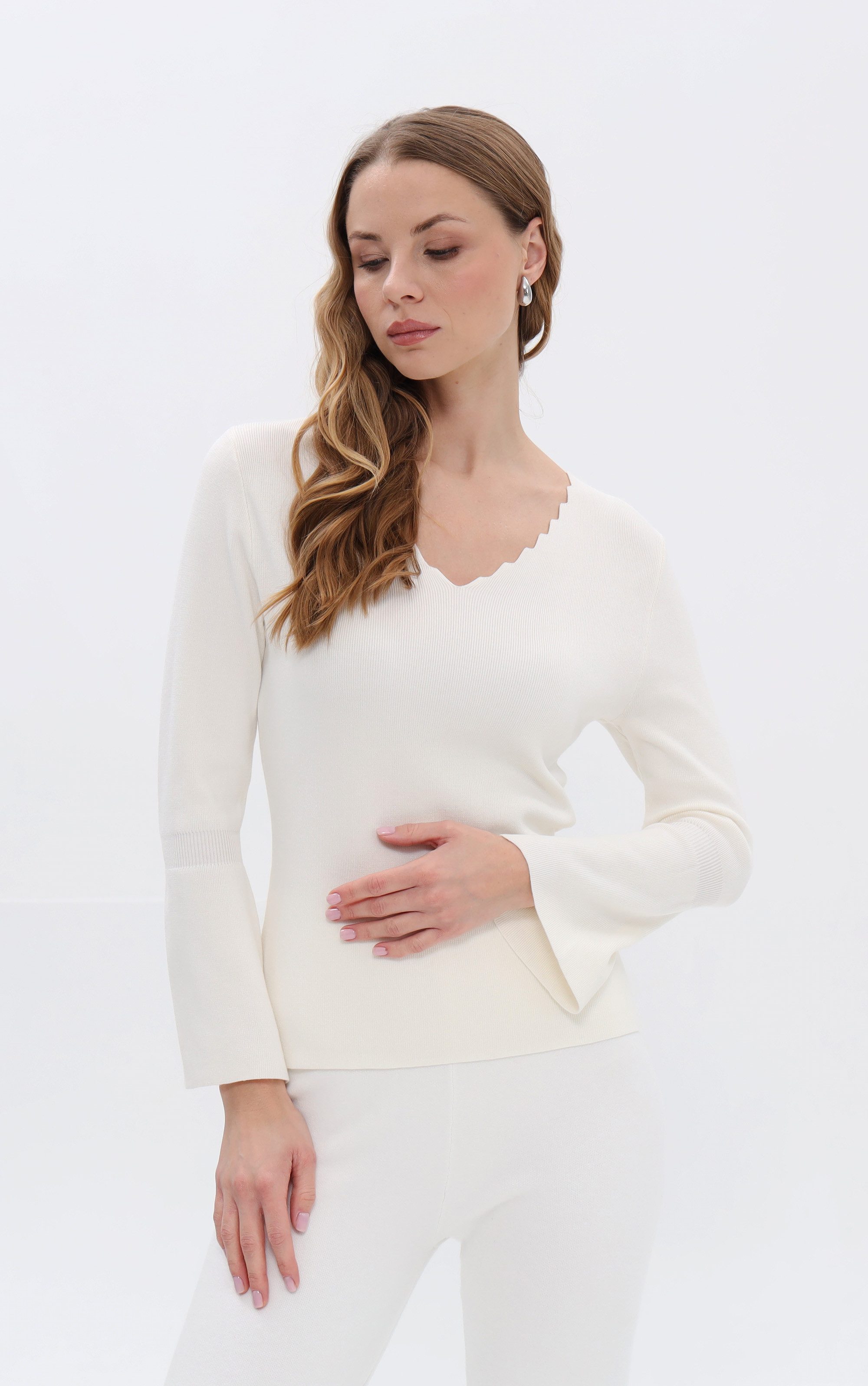 Passioni Strickpullover mit ausgestellten Ärmeln günstig online kaufen