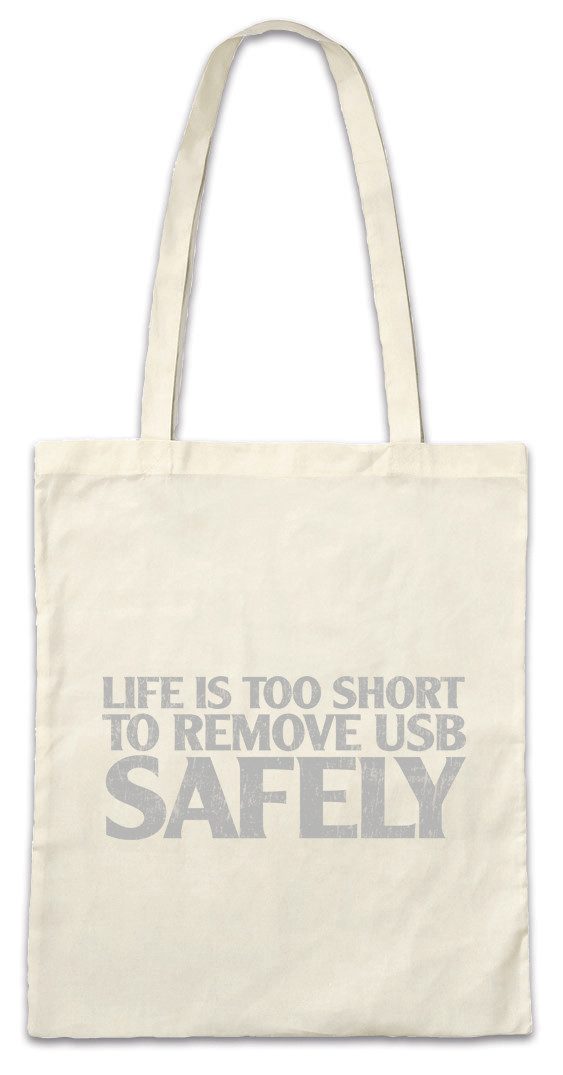 Beuteltasche Remove USB Safely Stofftasche Fun Geek Nerd Internet Informatiker PC