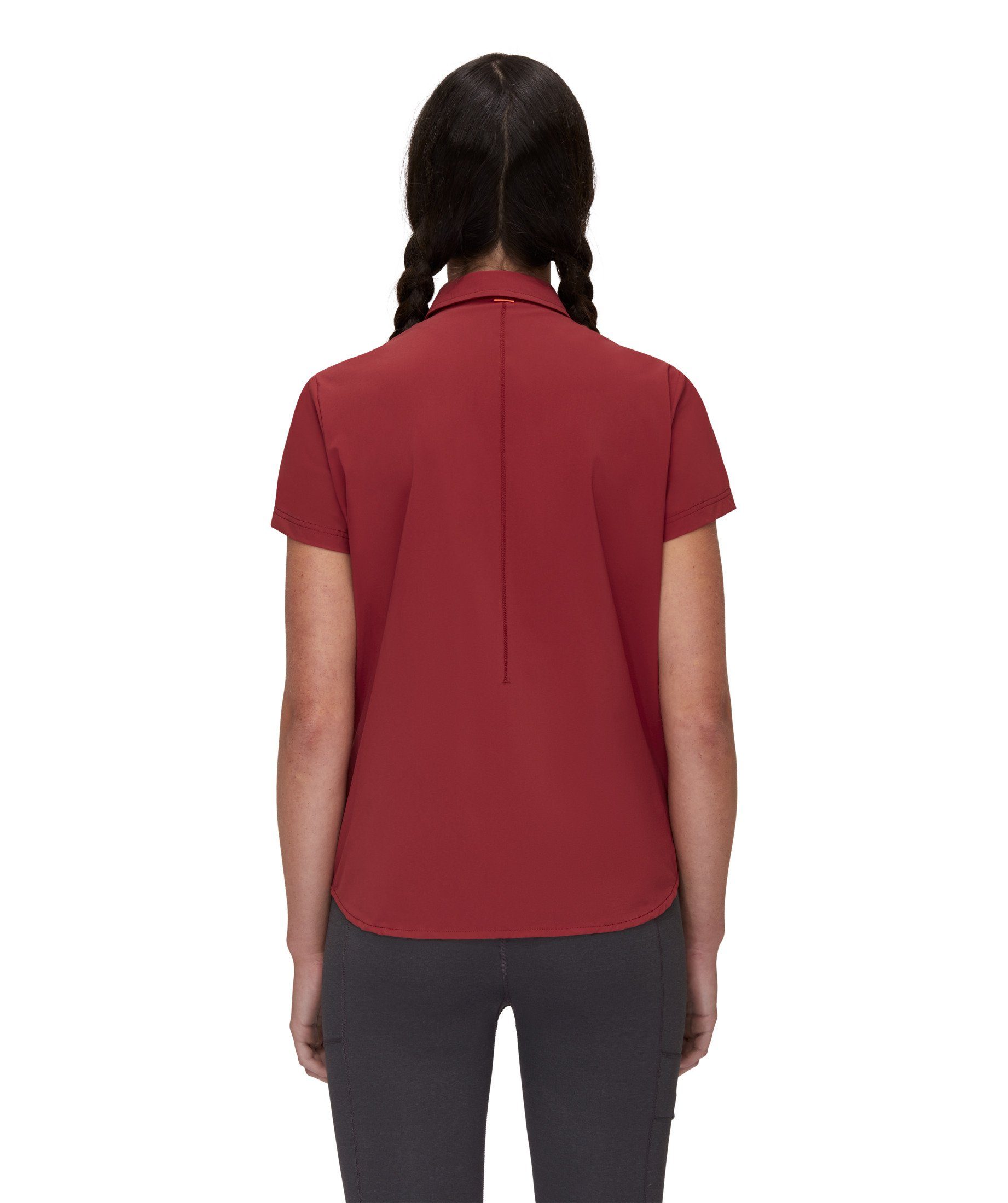 red aus Material Kurzarmhemd elastischem Shirt Women Light Mammut blood Trovat