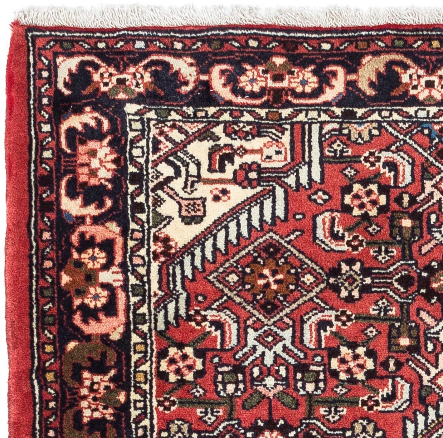 Wollteppich Hosseinabad Medaillon Rosso 125 80 Handgeknüpft mm, 10 x rechteckig, morgenland, cm, Höhe