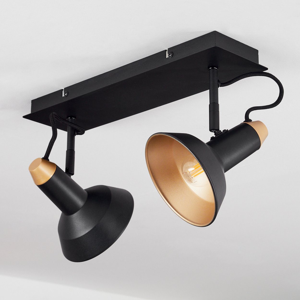 in Schirme Modernen sind Leuchtmittel, Metall »Fornacette« E14, drehbar Deckenlampe hofstein Schwarz/Bronze, ohne Deckenleuchte im Design, aus