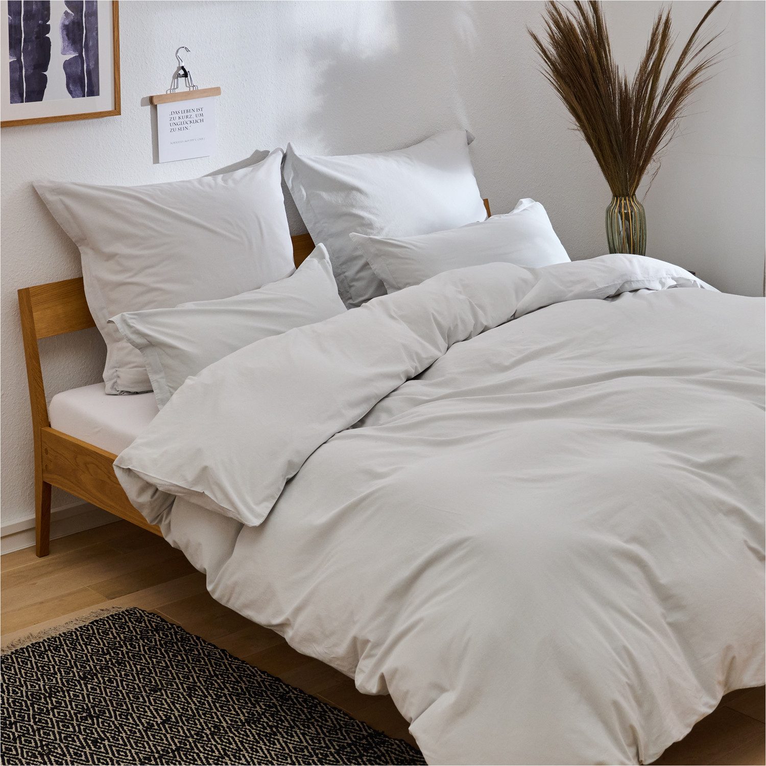 Blumtal Bettwäsche Bettwäsche aus 100% Baumwolle mit Kissenbezug, Oeko-TEX zertifizierte Bettwäsche in Leinen Optik