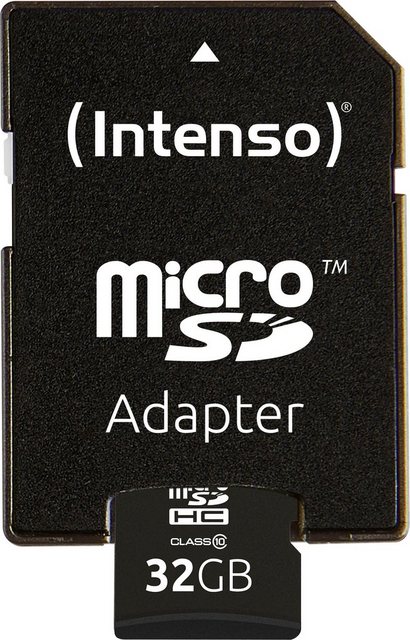 Intenso »microSDHC Class 10 + SD-Adapter« Speicherkarte (32 GB, 20 MB/s Lesegeschwindigkeit)