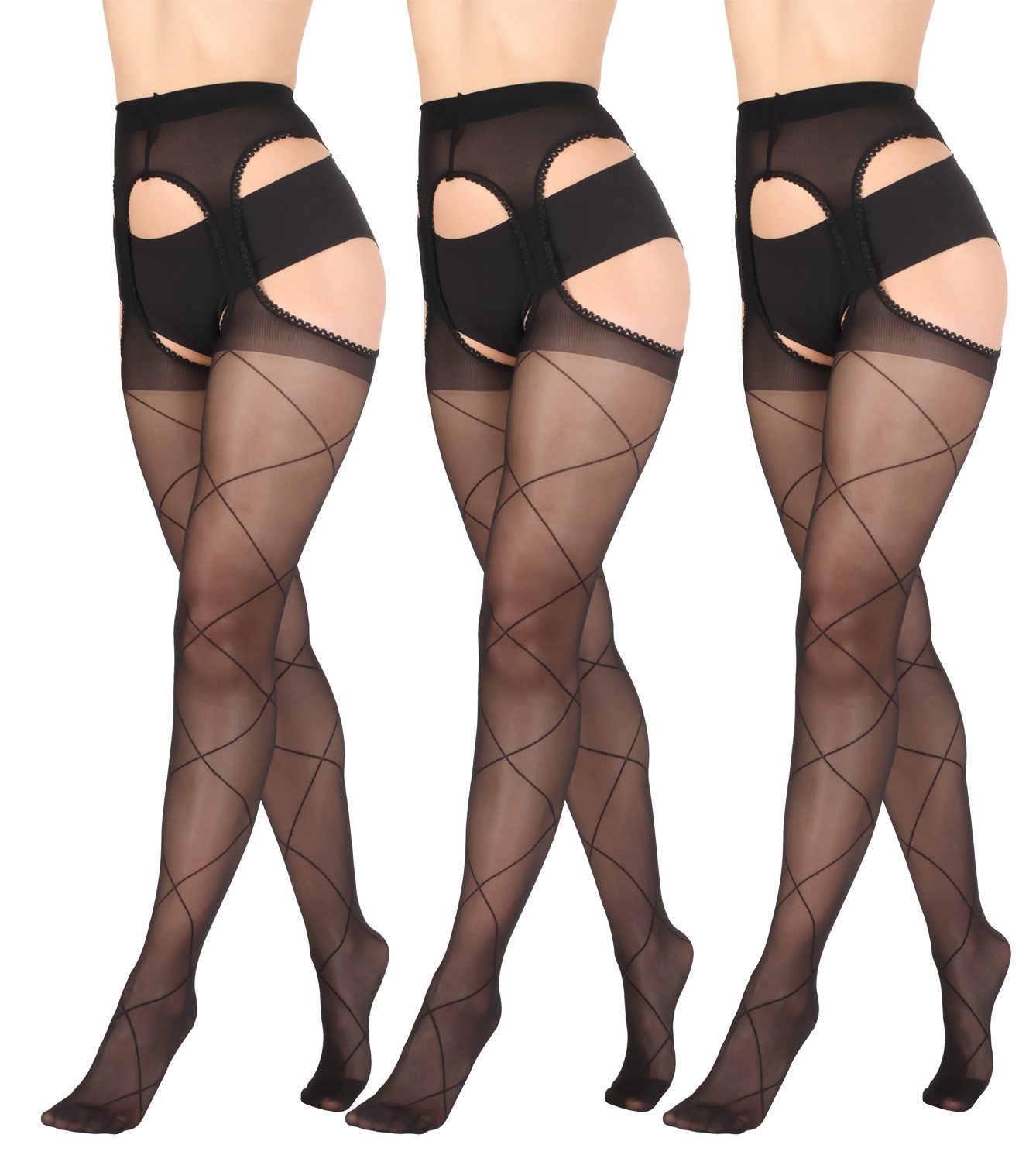 Ouvert Strumpfhose Love Desire Netz Muster offener Stritt, schrittfrei