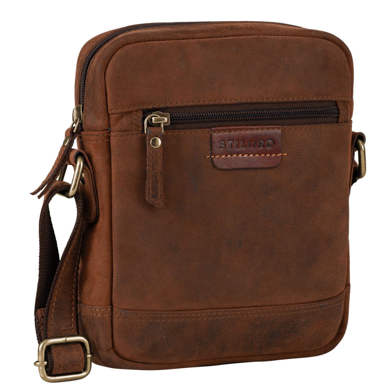 STILORD Messenger Bag "Brian" Vintage Leder Tasche zum Umhängen sepia - braun