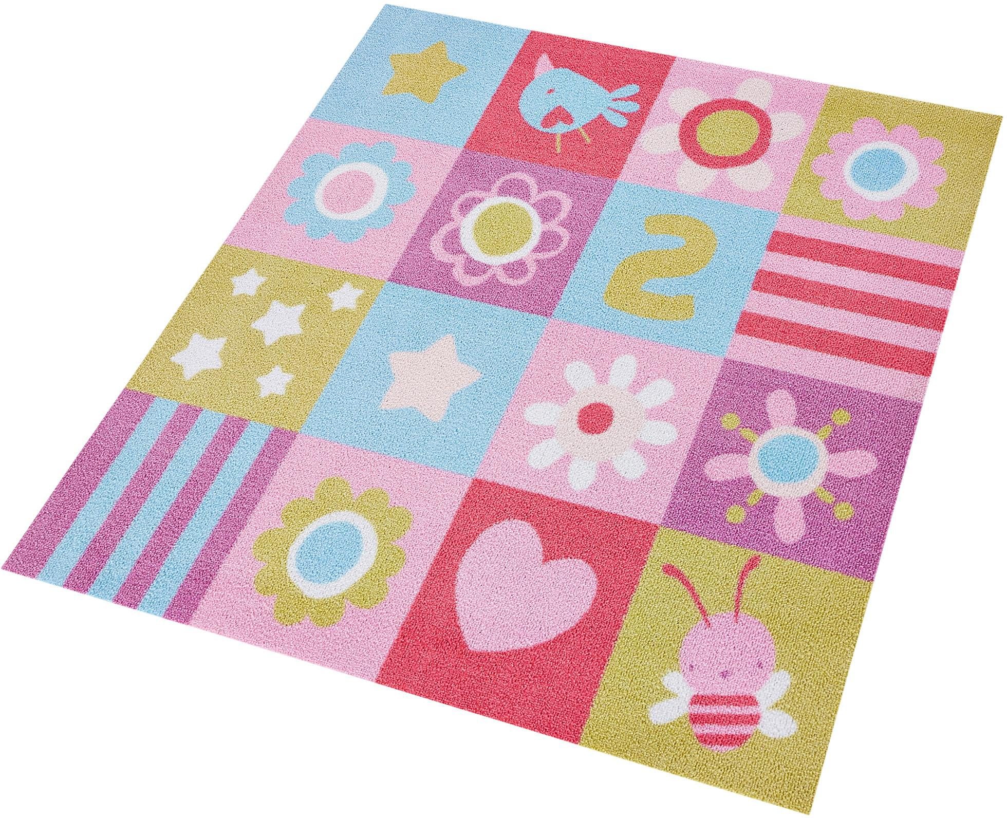 Kinderteppich Flower Patchwork Zala Living Quadratisch Hohe 7