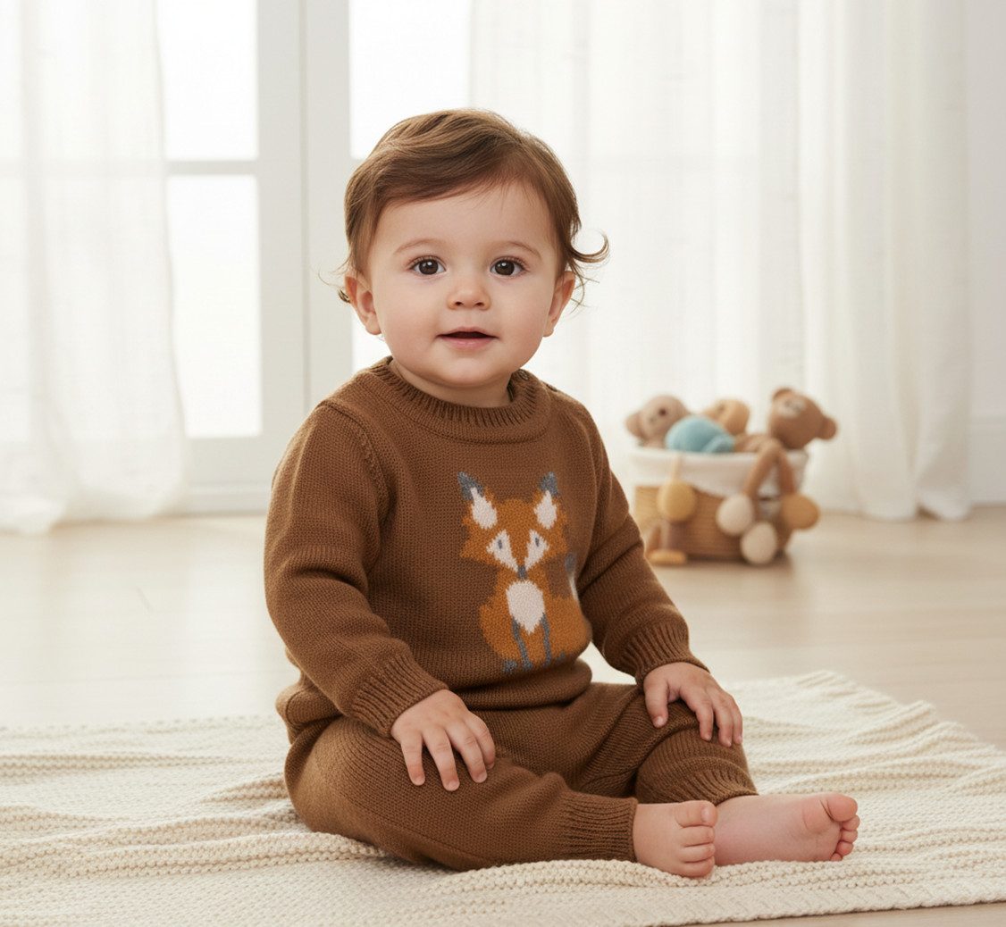 Minora Strickkleid Minora Baby Kleidungs Double-Set- Hose und Pullover
