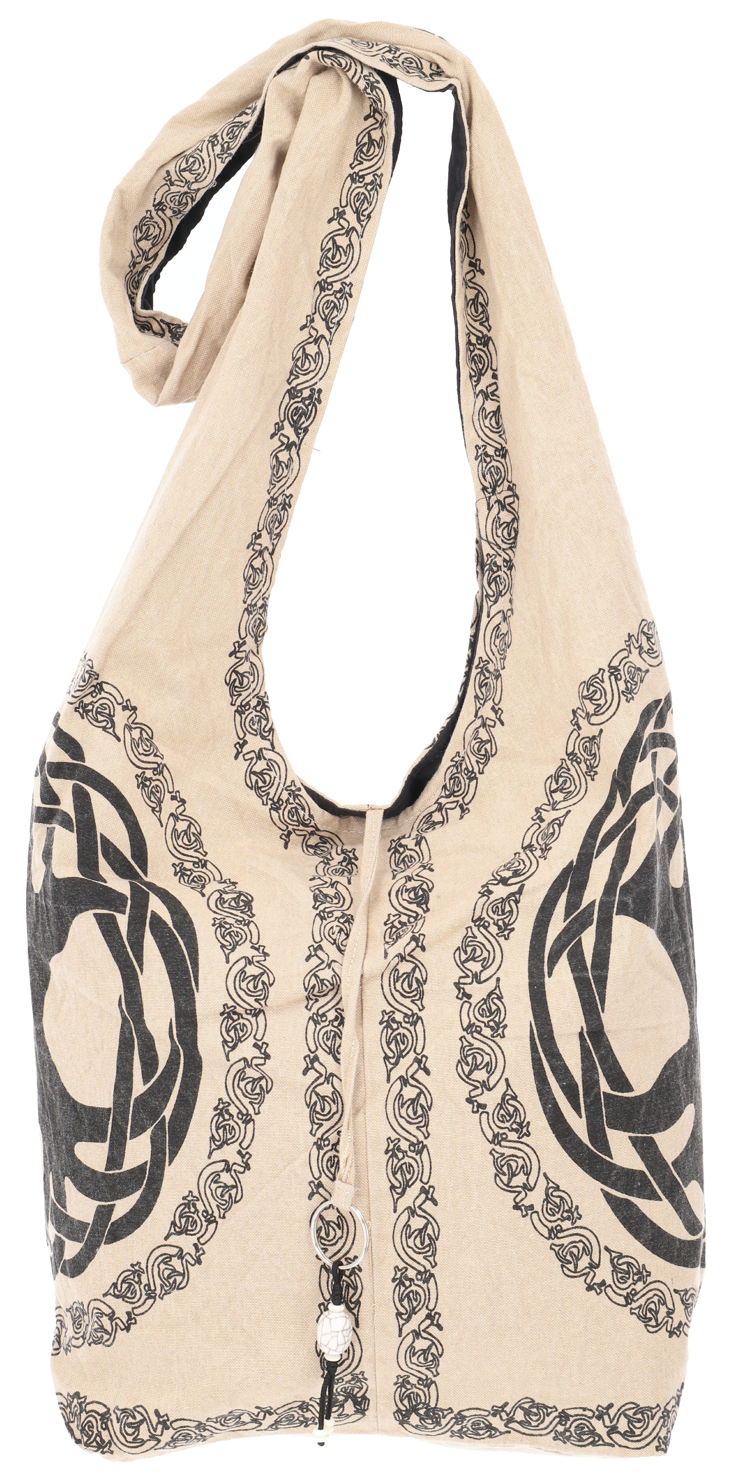 Guru-Shop Schultertasche Boho Tasche, Ethno Shopper mit keltischem..
