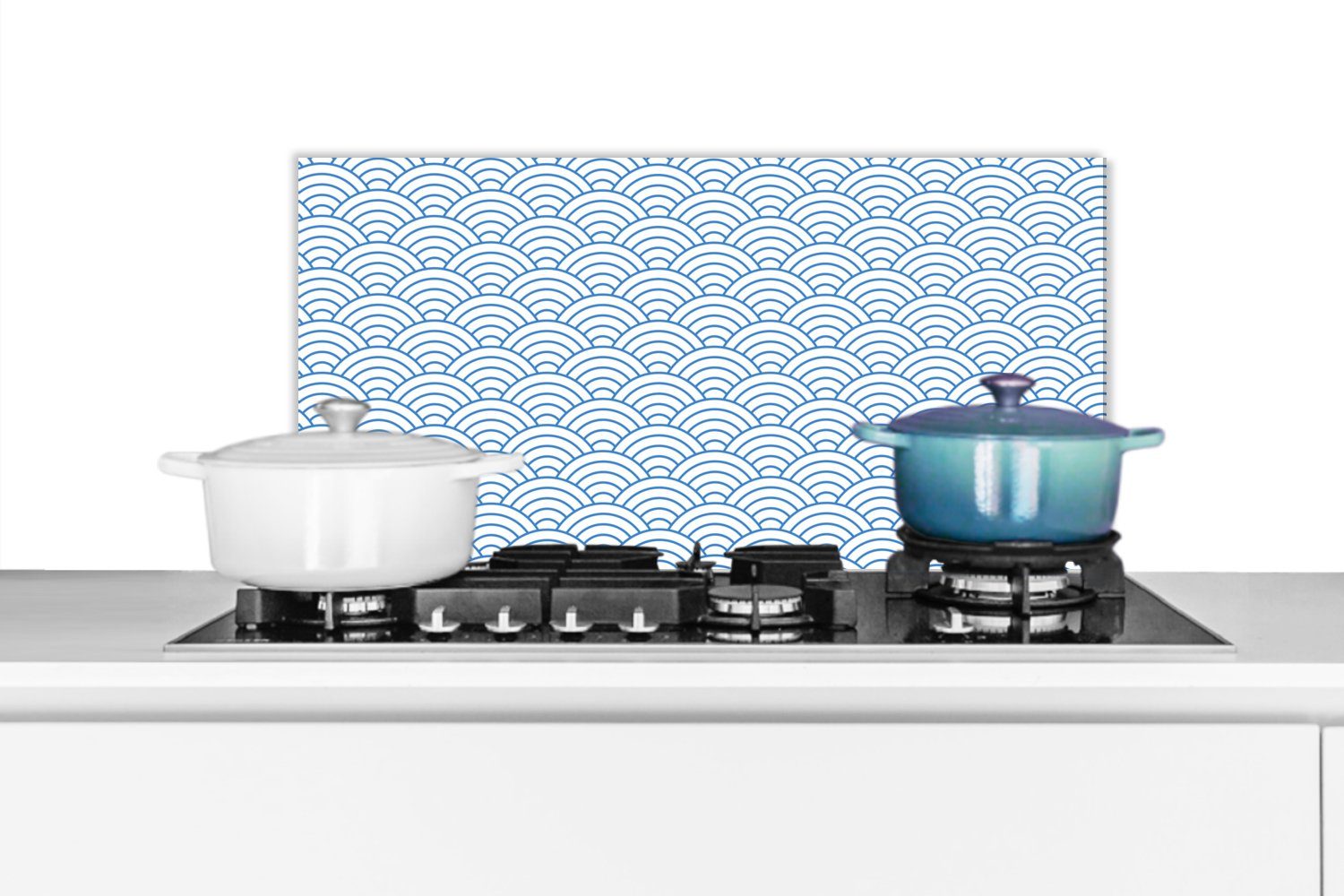 MuchoWow Küchenrückwand Regenbogen - Blau - Design, (1-tlg), 60x30 cm, Wandschutz, gegen Fett und Schmutzflecken für Küchen