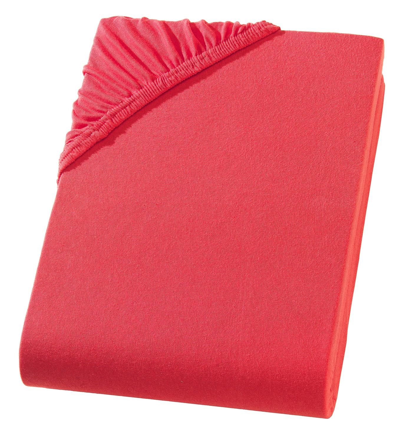 Carpe Sonno Spannbettlaken Jersey 90x200 100x200 120x200 140x200 160x200 180x200 200x200 70x140, Jersey, Gummizug: rundum, (1 Stück), Baumwoll Babybett Spannbettlaken 70x140 Baby Laken Rot