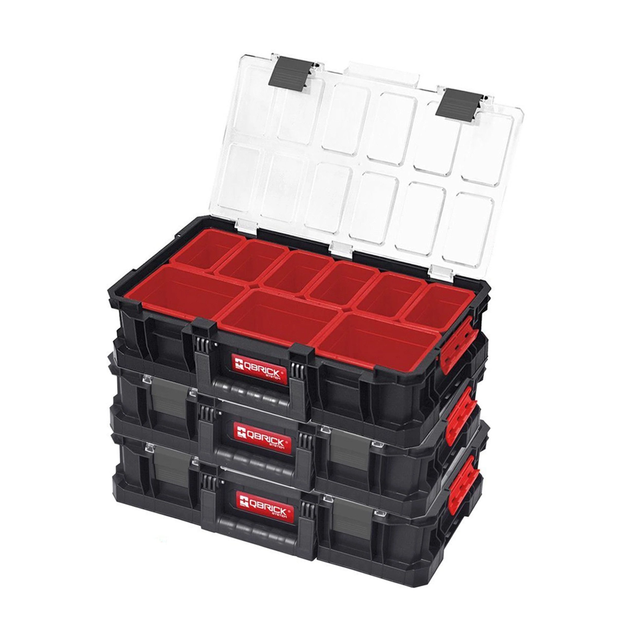 QBRICK System Sortimentskasten Qbrick Set 3x/2x TWO Organizer Plus Sortimentskasten Polycarbonat (3 St)