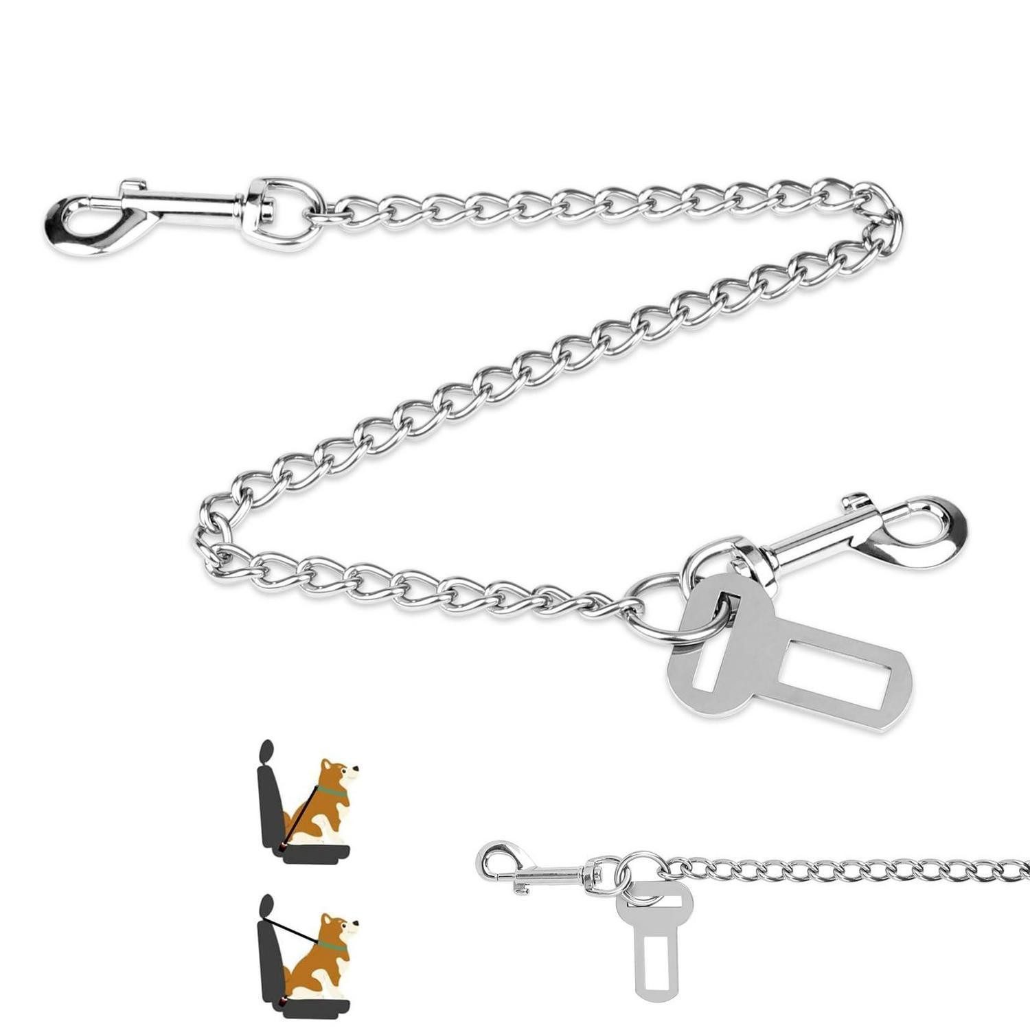 LuxusKollektion Autohundegeschirr Hundeleine Kette 65cm Edelstahl 304, Metall