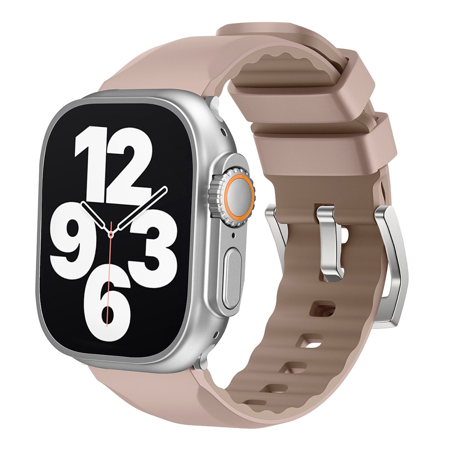 Wigento Smartwatch-Armband Für Apple Watch SE 2023 40mm Two Color Silikon Sport Arm Band Pink, Ersatz Austausch Silikon Sport Armband