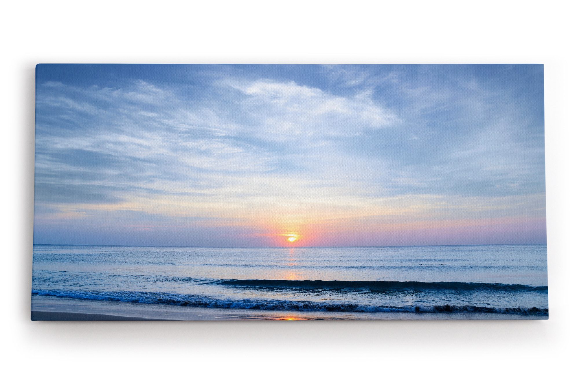 Leinwandbild Meer Strand Sonnenuntergang Horizont Natur Himmel