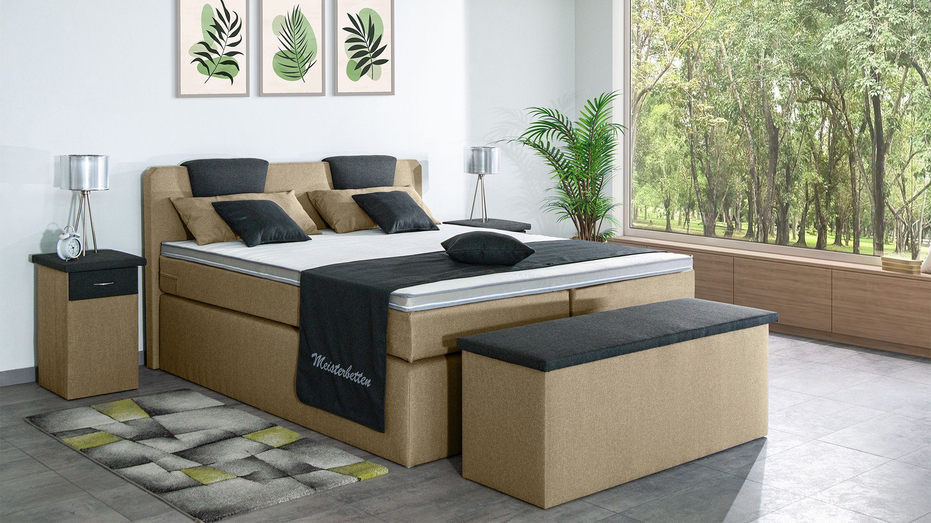 Meisterbetten Boxspringbett Iris (7-Zonen Taschenfederkernmatratzen, Komfor günstig online kaufen