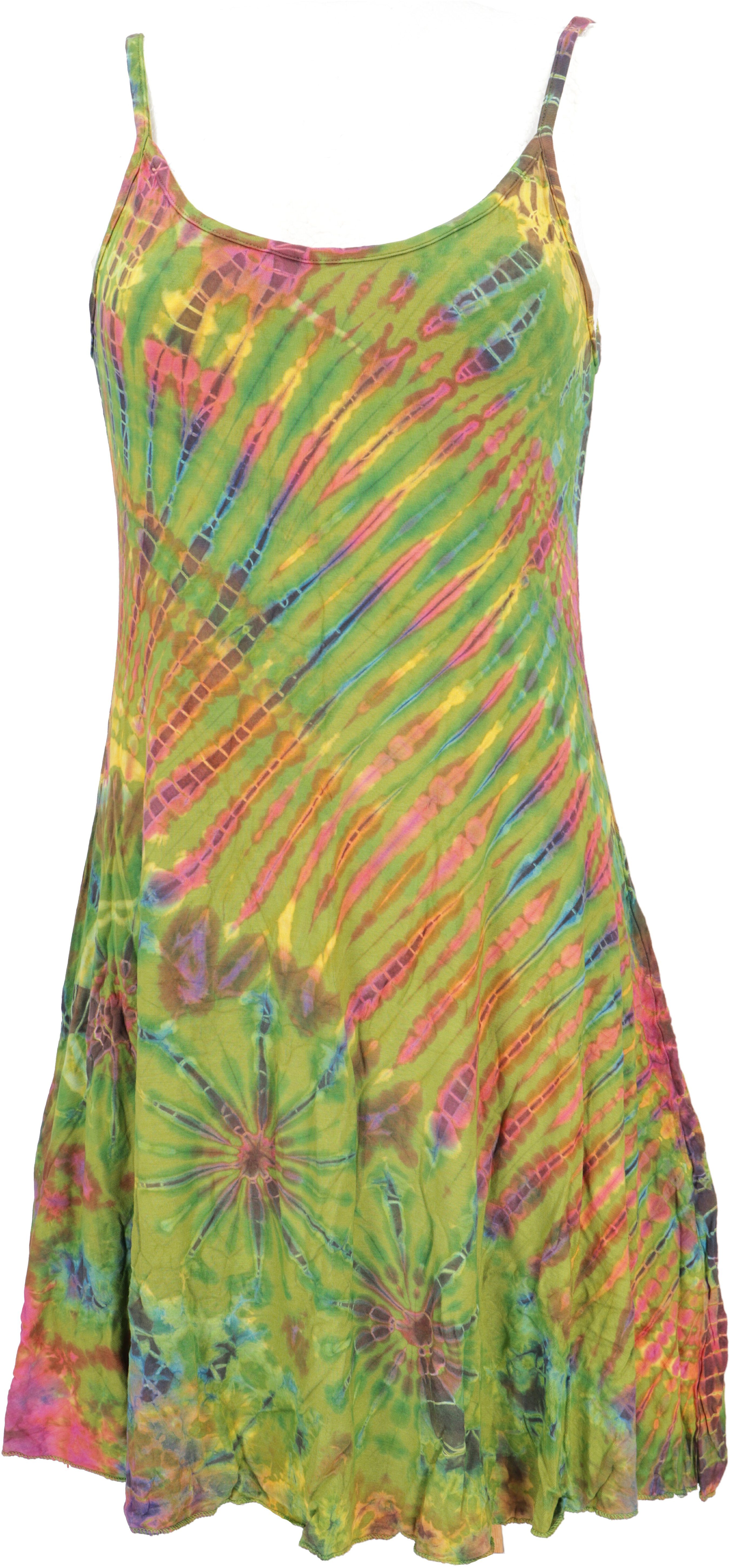 Guru-Shop Midikleid Unikat Batik Minikleid, Batikkleid, Boho.. alternative Bekleidung