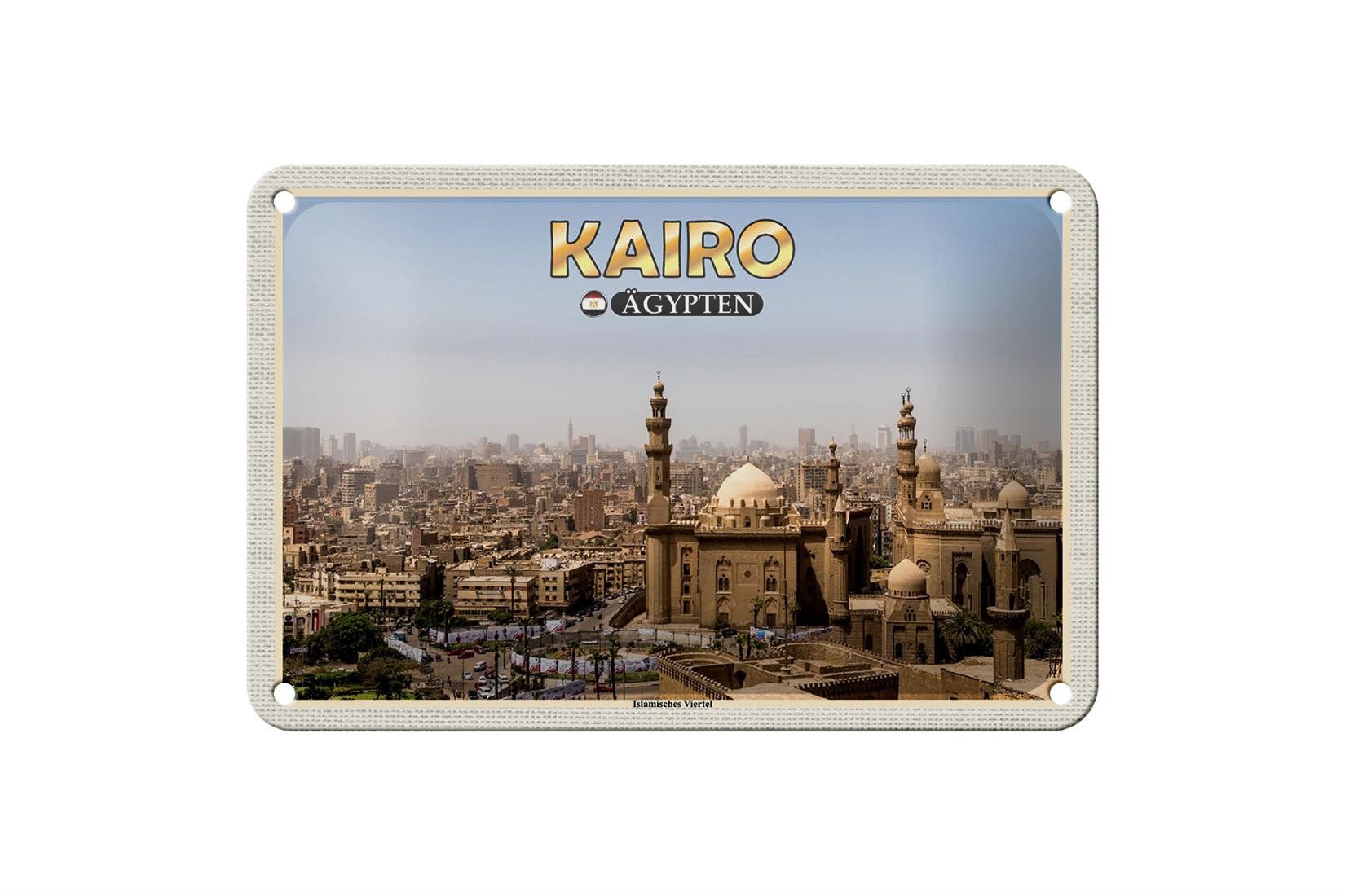 Metallschild Reise 18x12cm Kairo Ägypten Islamisches Viertel Schild