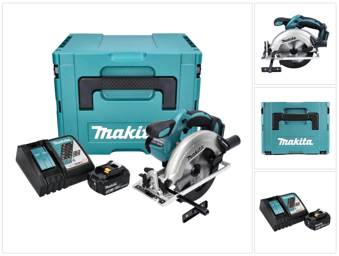 Makita Akku-Handkreissäge DSS 611 RF1J 18 V 165 mm + 1x Akku 3,0 Ah + Ladegerät + Makpac
