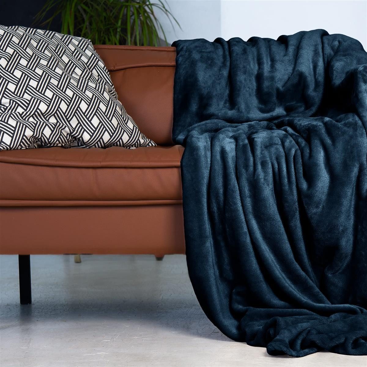 Wohndecke Kuscheldecke verschiedene Größen Farben, Gräfenstayn, warme Wolldecke, Sofadecke & Tagesdecke - Überwurf Sofa, Couch – Bild 5 von 5