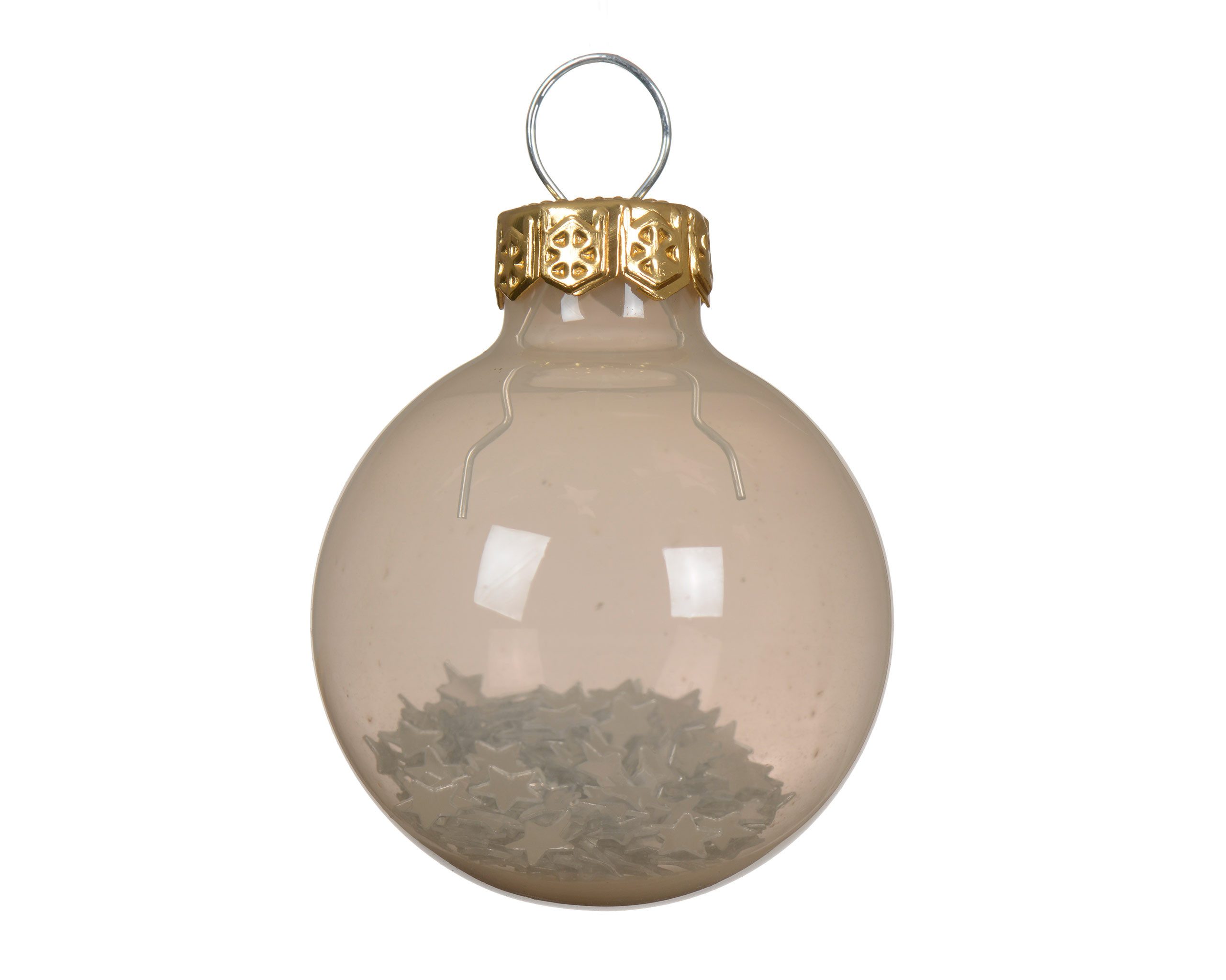 Kaemingk Weihnachtsbaumkugel, Weihnachtskugeln Glas 3cm mit Sternfüllung 9 Stk Perle transparent