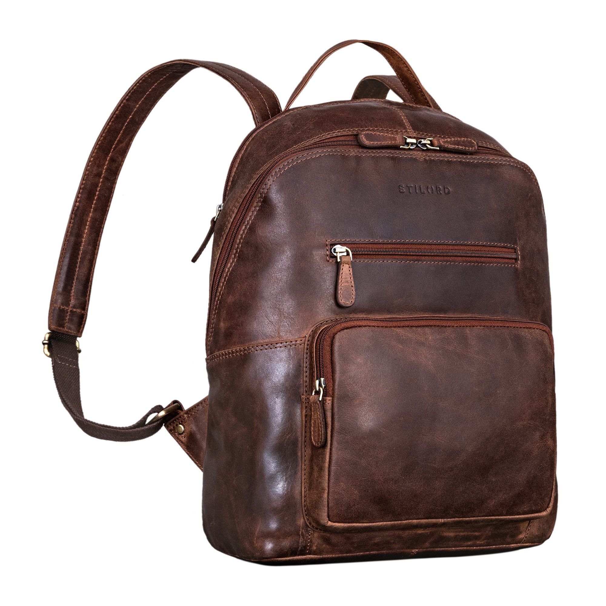 Cityrucksack "Caius" Charakteristischer Leder Rucksack für Damen und Herren