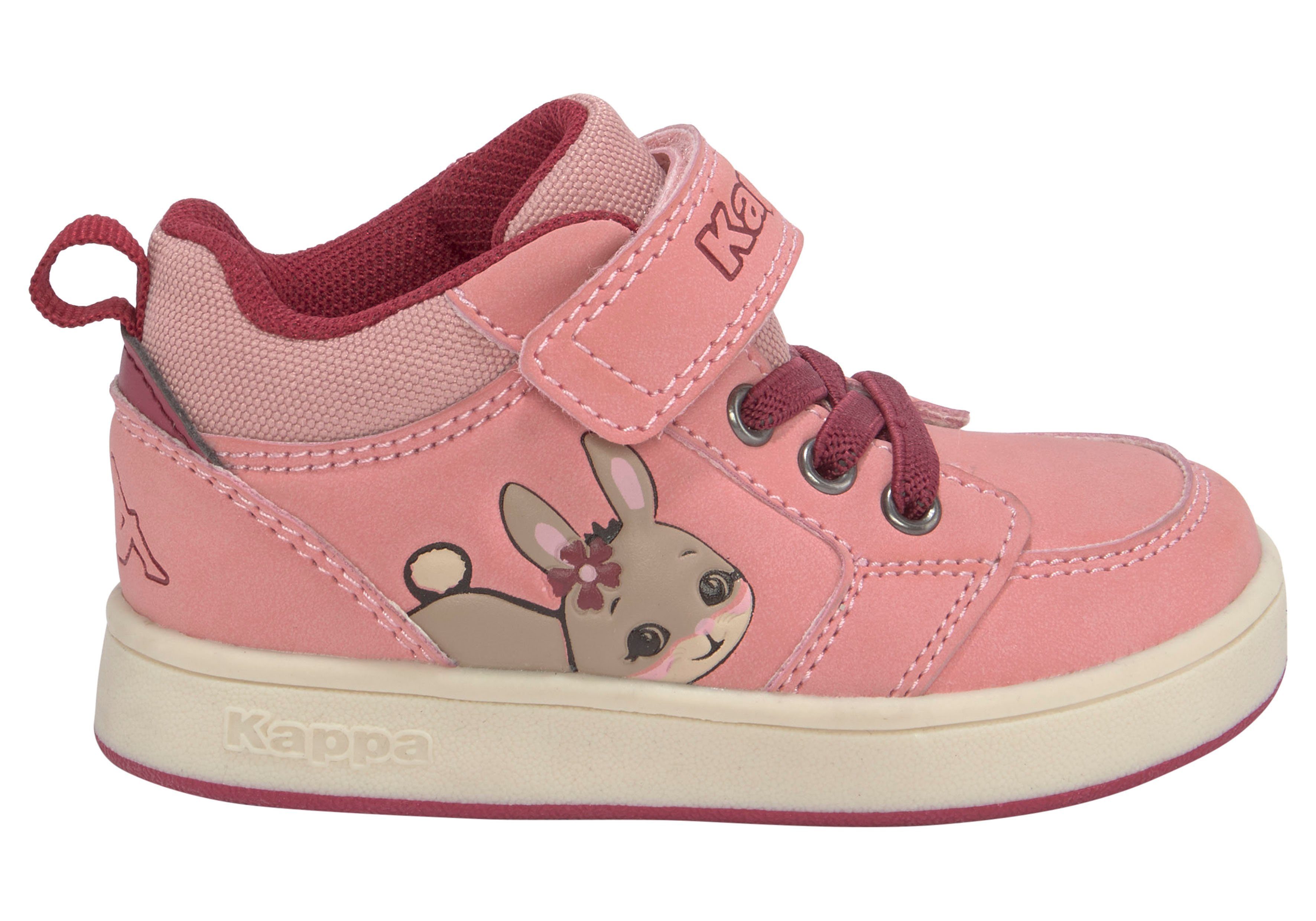 praktischem rosa Klettverschluss Sneaker Kappa mit