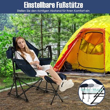 COSTWAY Campingstuhl Faltstuhl, klappbar mit Kopfkissen & Tragetasche