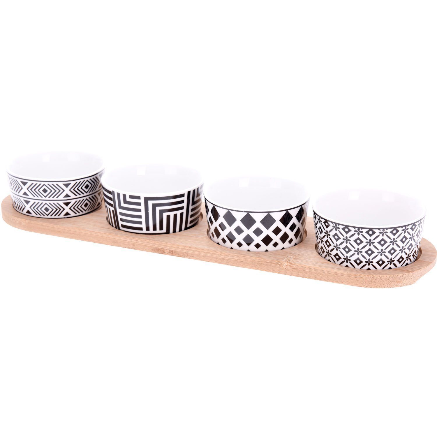 Excellent Houseware Servierständer Snack-Servierset, 4 Schüsseln, Porzellan, Porzellan, (einzeln, 0-tlg., einzeln)