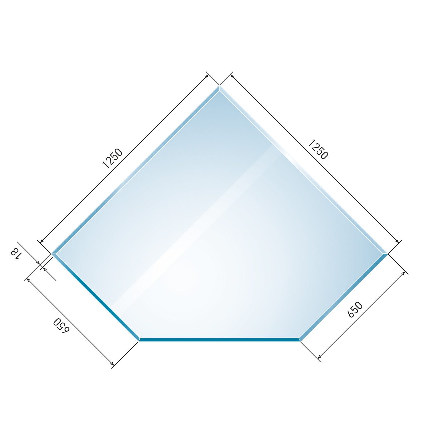 Raik Bodenschutzplatte raik Kamin Glasplatte Diamant 2 mit Facette