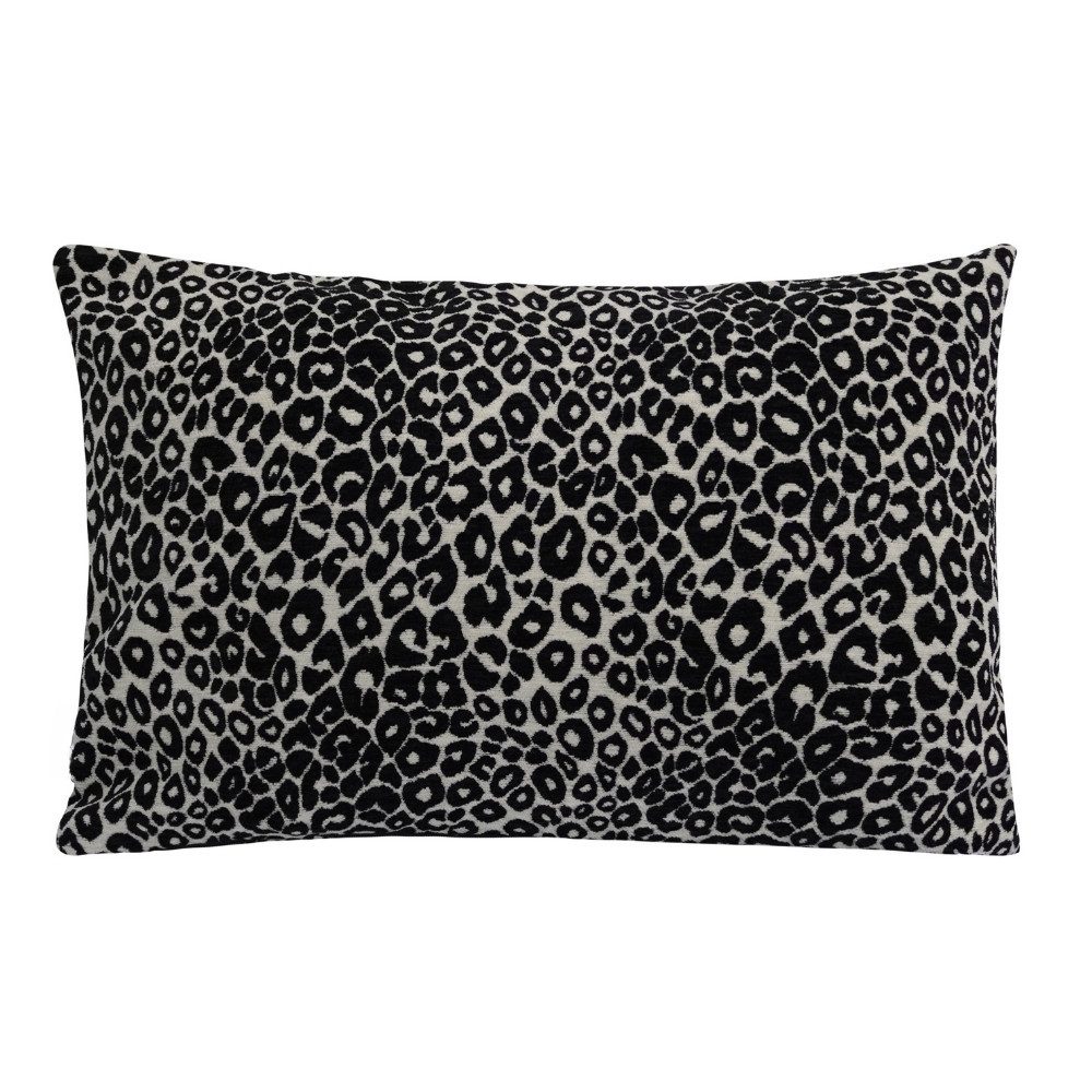 REALLaxx Dekokissen Leopardenmuster LEO, Kissenbezug mit Füllung, 50x50/40x60, schwarz-weiß, waschbar