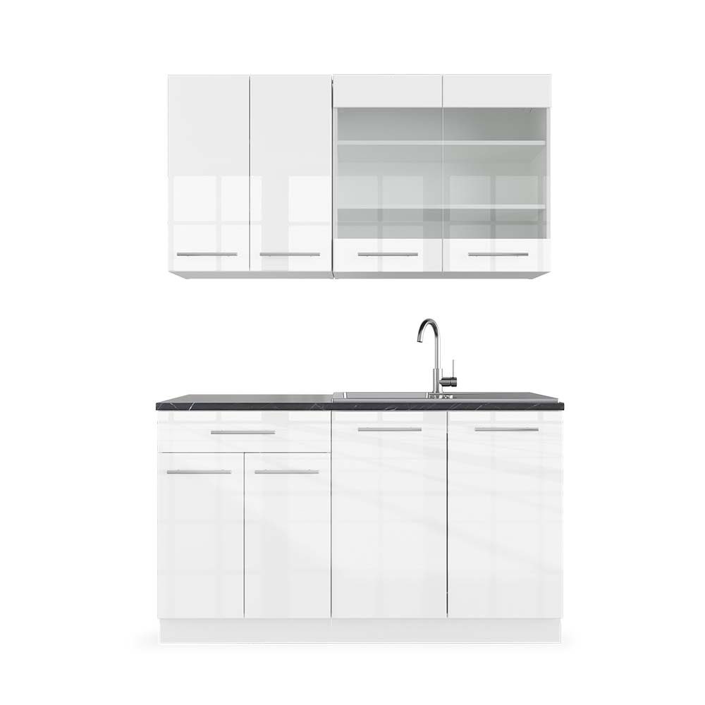 Vicco Winkelküche R-Line, Blau-Grau/Goldkraft Eiche, 237 günstig online kaufen