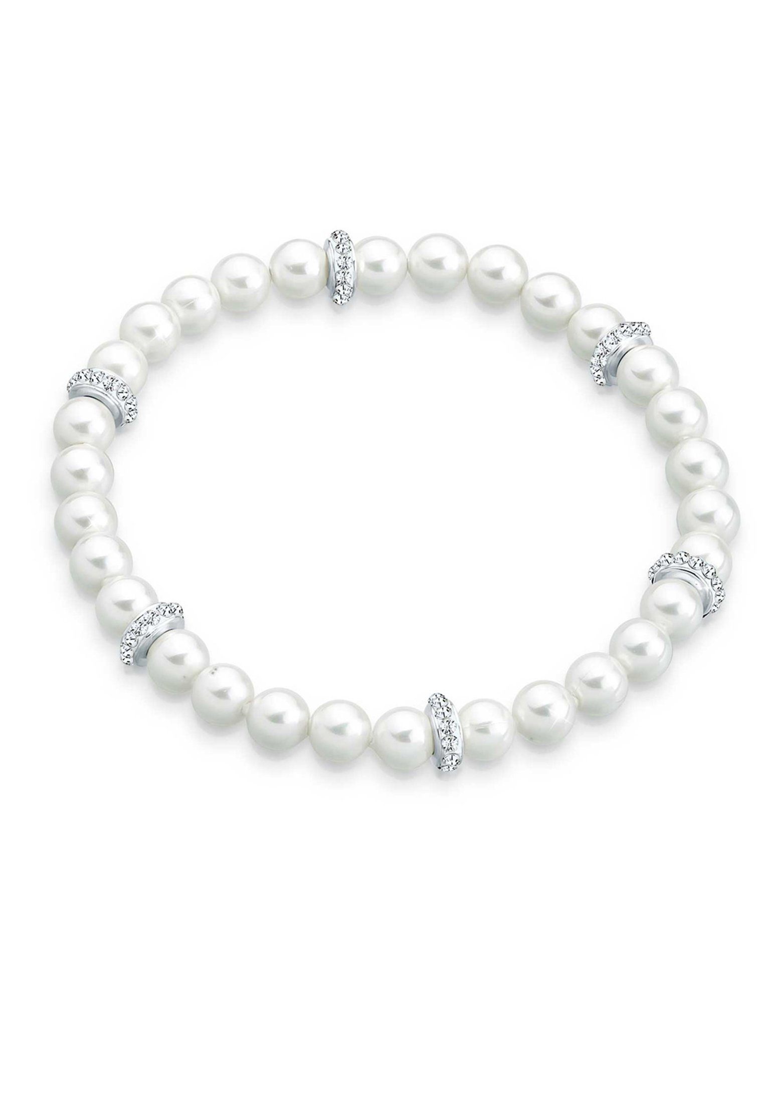 Elli Perlenarmband Muschelkernperlen Kristalle 925 Silber günstig online kaufen