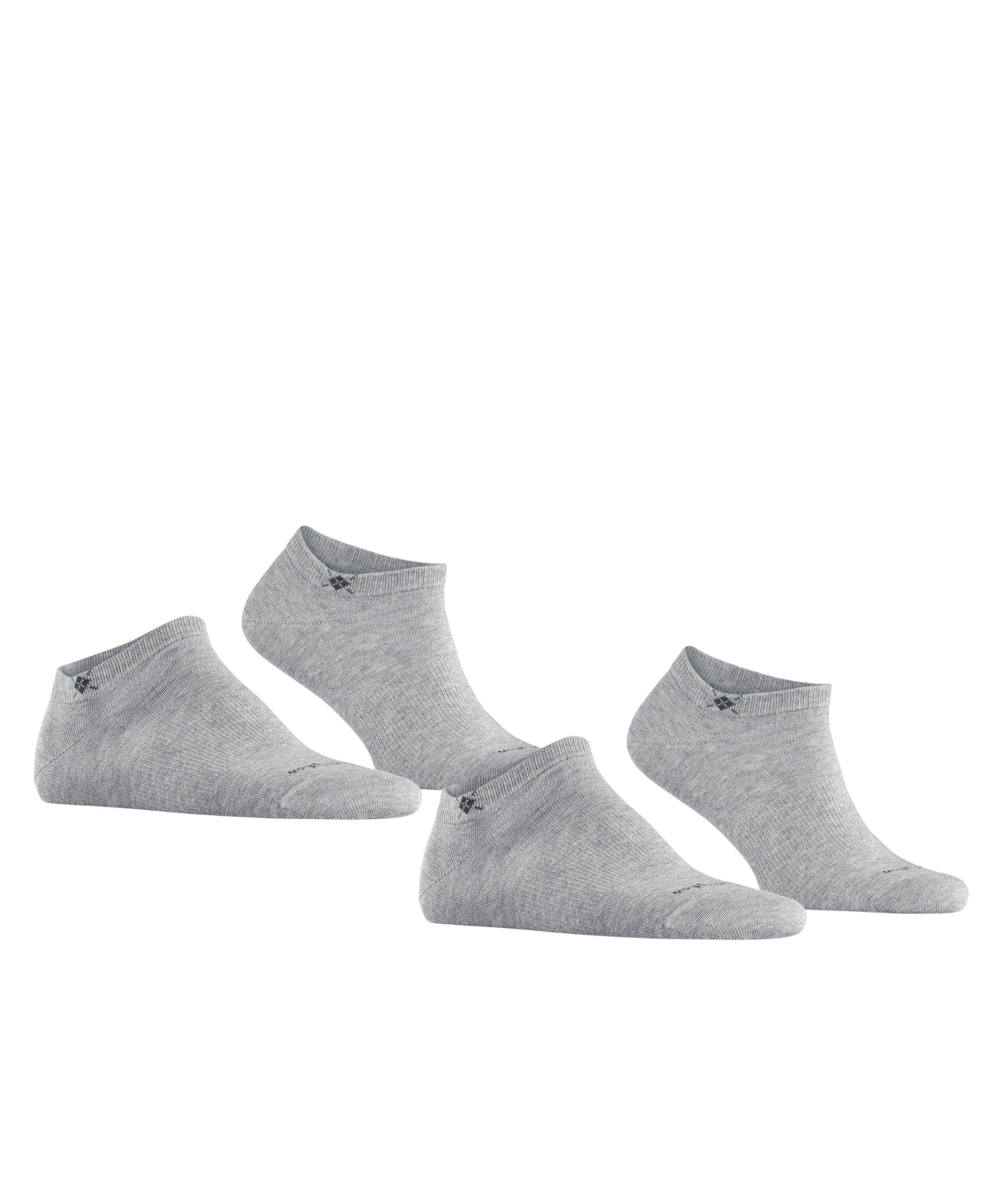 (2-Paar) 2-Pack (3400) grey Burlington gekämmter weicher Everyday Sneakersocken aus Baumwolle light