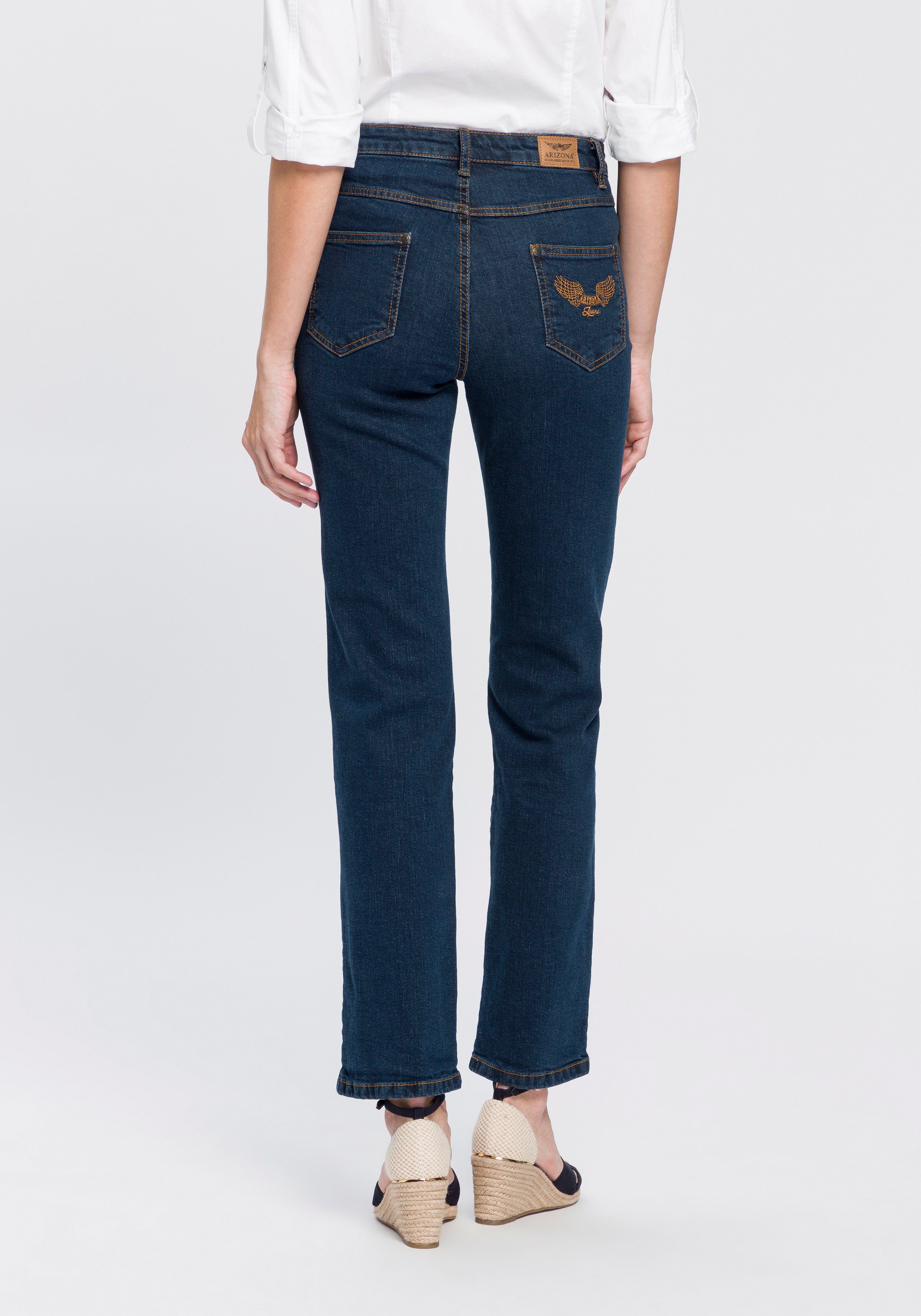 Arizona Gerade Jeans Comfort-Fit High Waist dark-blue