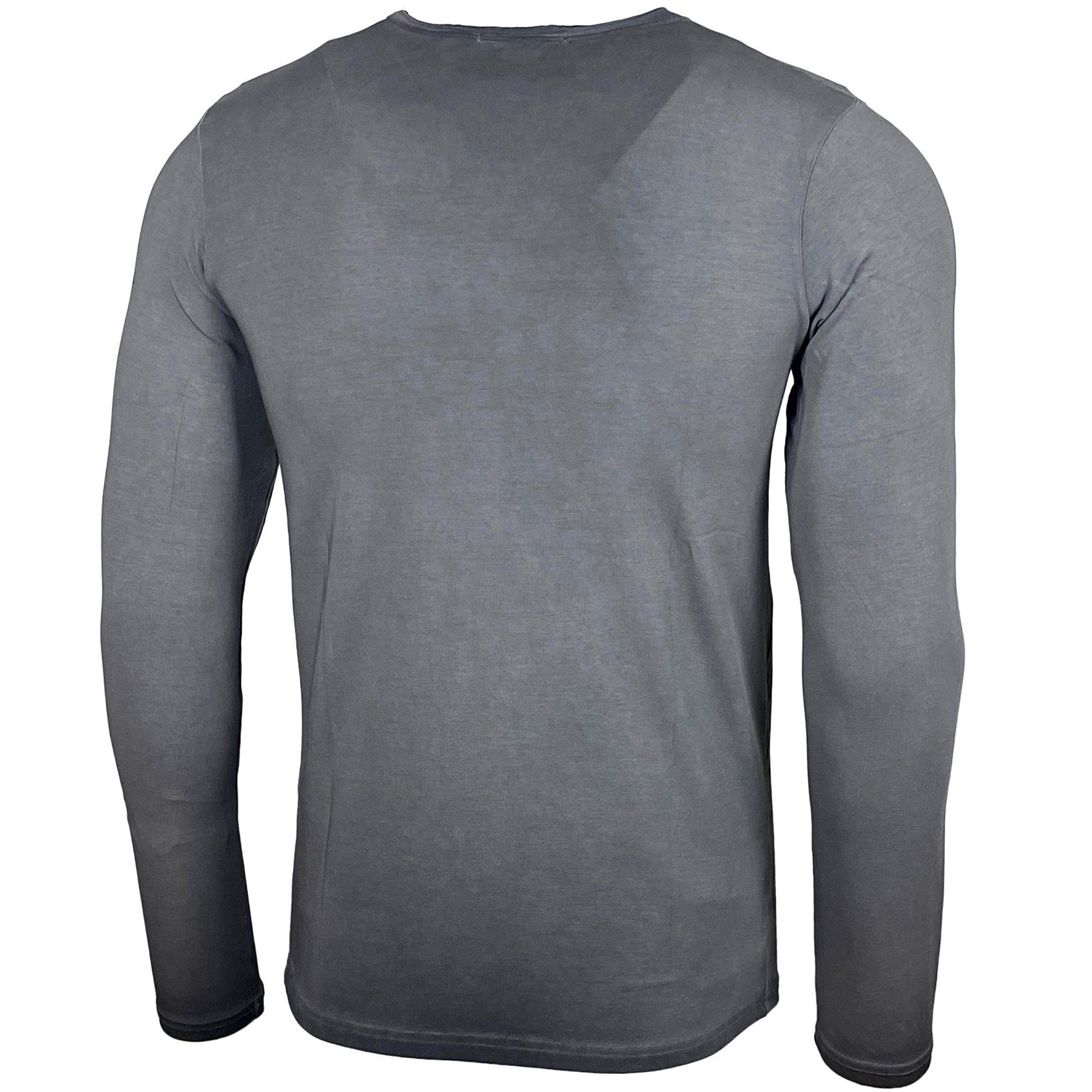 Baxboy Longshirt BAXBOY Herren Rundhals Longsleeve Langarmshirt Aufdruck Washed 709 – Bild 4 von 5