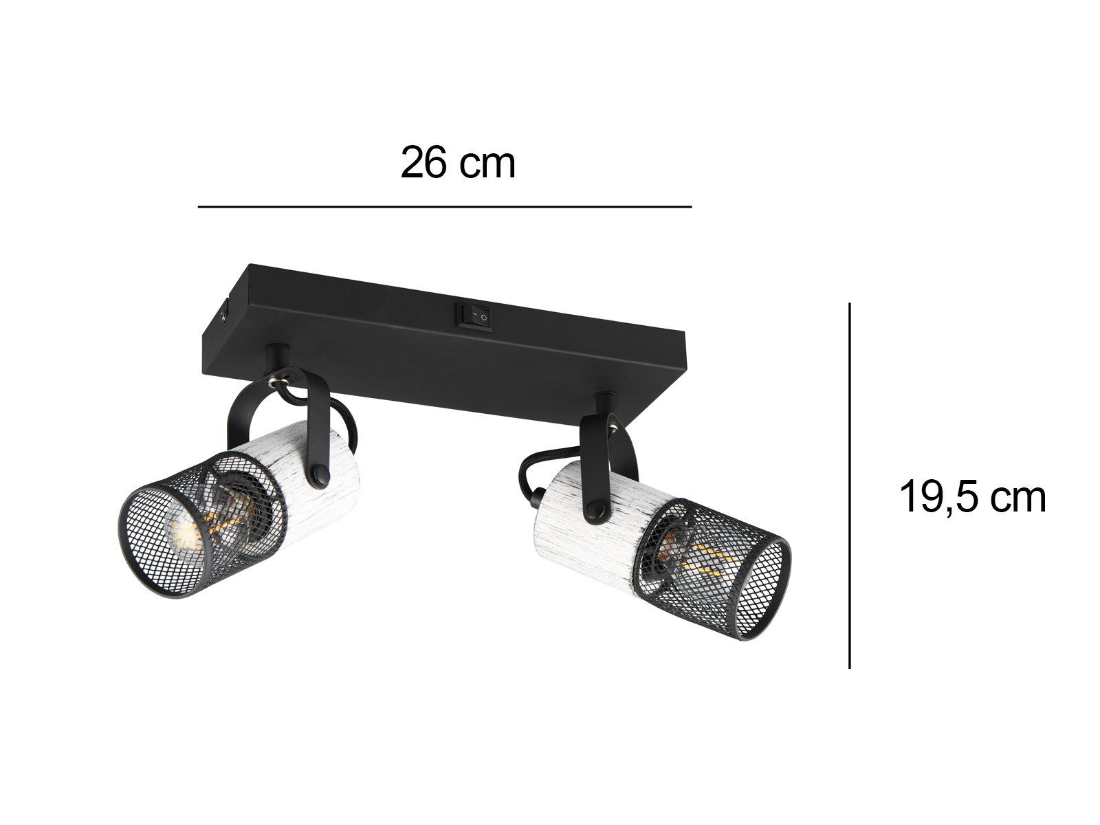TRIO Leuchten LED Wandstrahler, Dimmfunktion, LED wechselbar, Warmweiß, Wand-lampe innen mit Schalter & Holz, Nachttisch-lampe, Breite 26cm