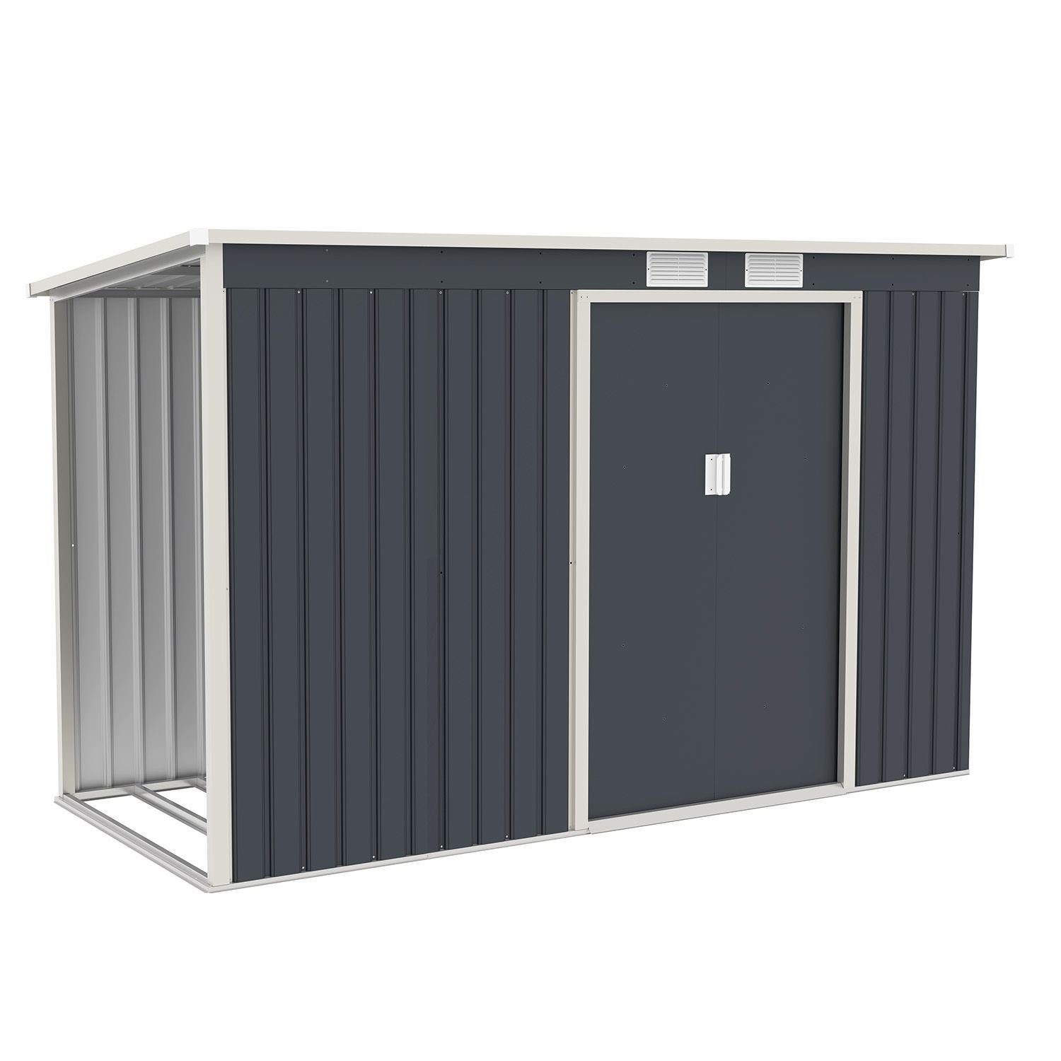 Juskys Gartenhaus M links, mit Holzunterstand günstig online kaufen