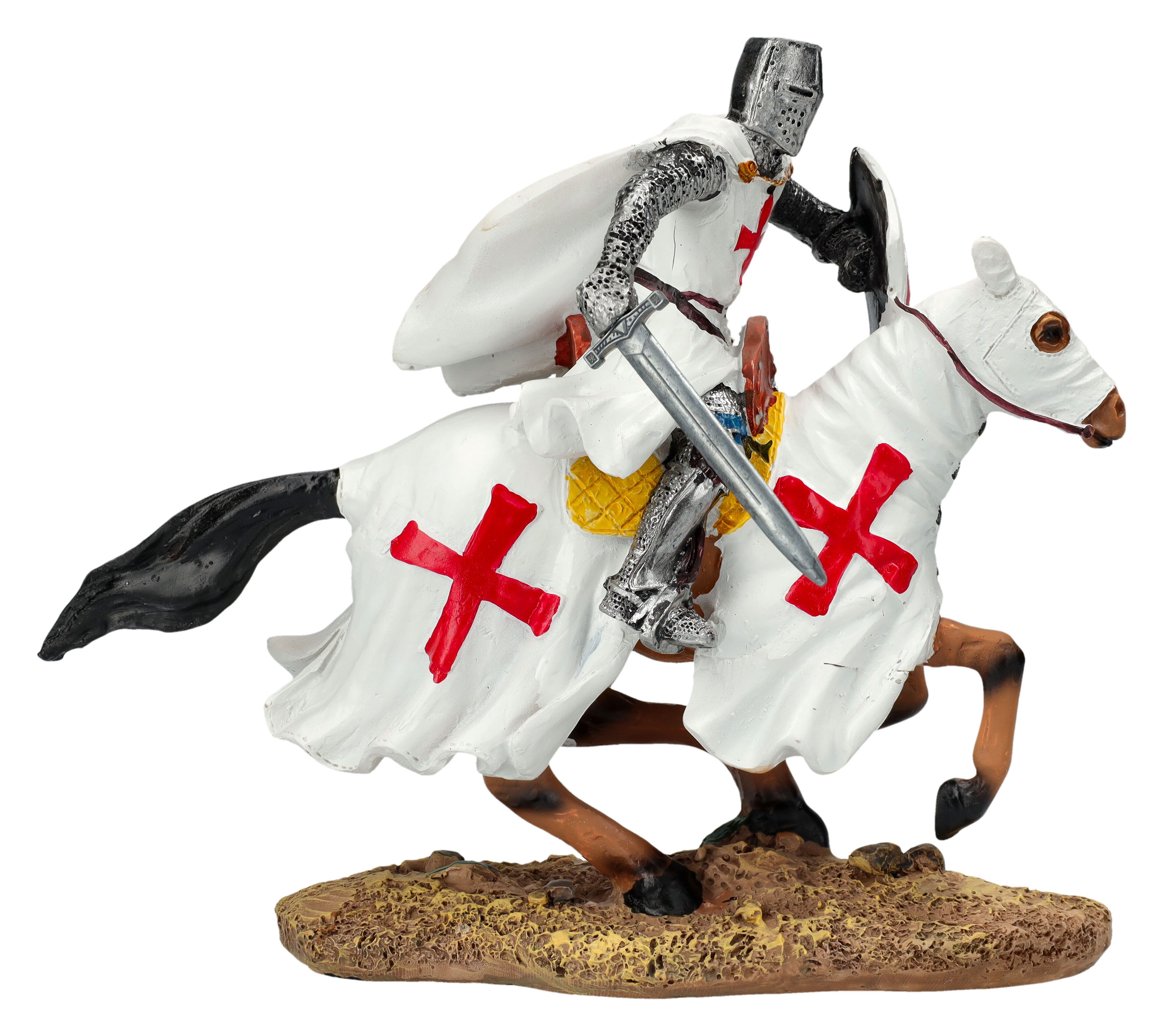 Figuren Shop GmbH Dekofigur Tempelritter Figur – Ritter Statue Mittelalter Sammlerfigur 17 cm Deko