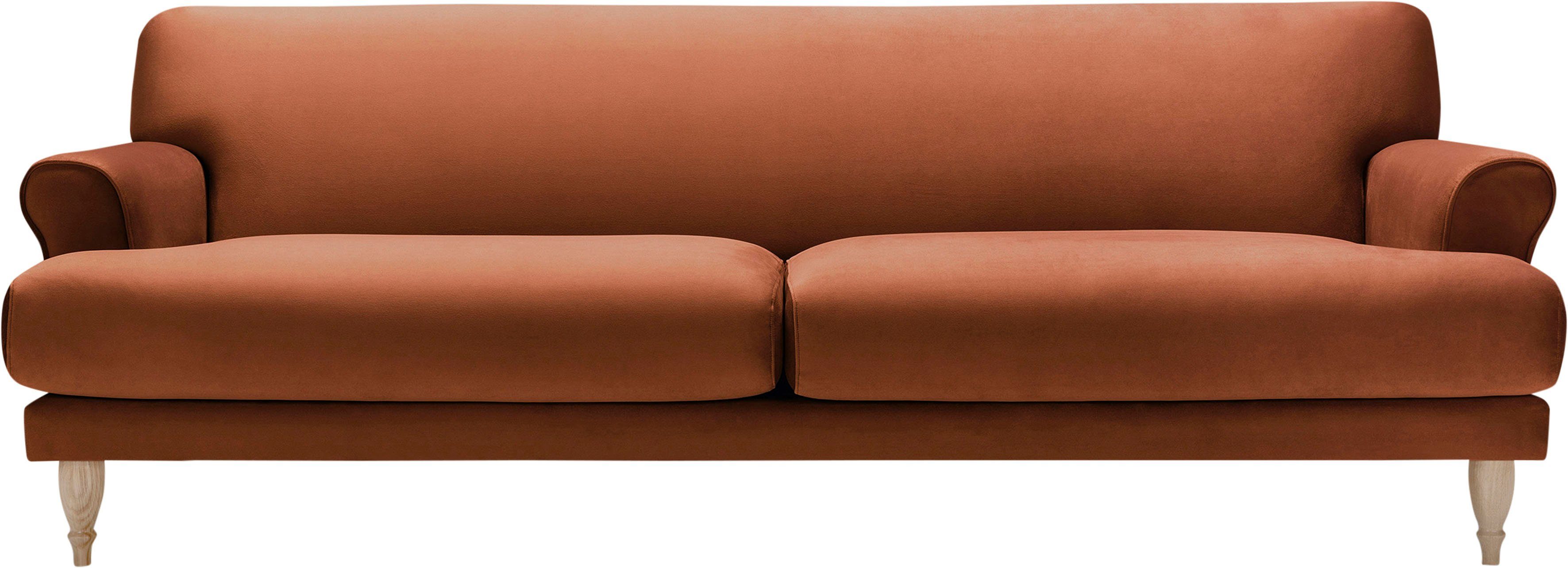 LOVI Sofa Ginger, 3-Sitzer, Füße Eiche mit natur, Polsterunterlage Sitzunterfederung
