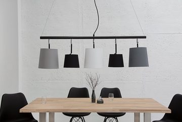 riess-ambiente Hängeleuchte LEVELS 100cm schwarz / grau / greige, ohne Leuchtmittel, Wohnzimmer · Leinen · Esszimmer · Retro Design