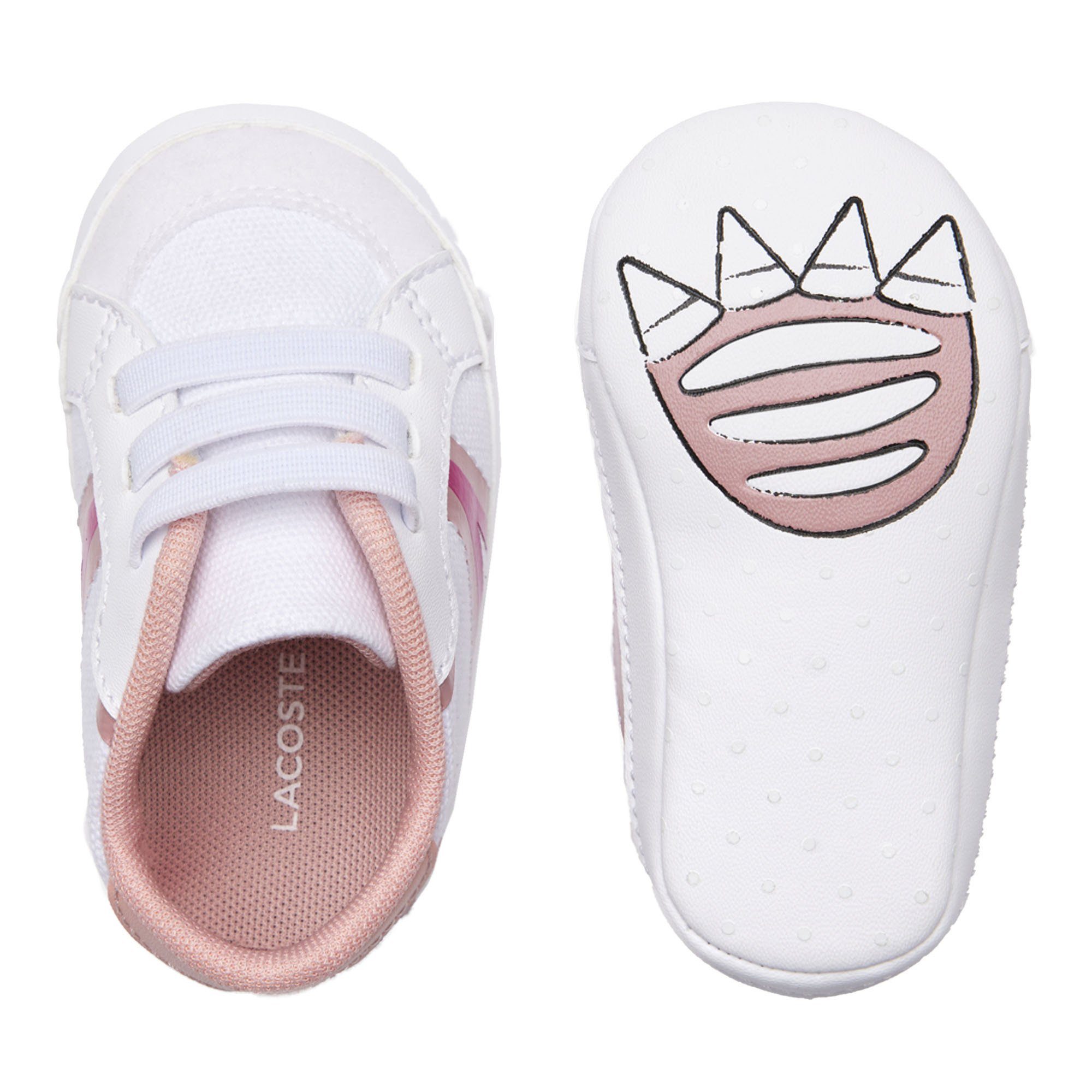 Lacoste Sneaker, L004 - Krabbelschuhe, Krabbelschuh Weiß/Pink Schuhe Cub, Baby