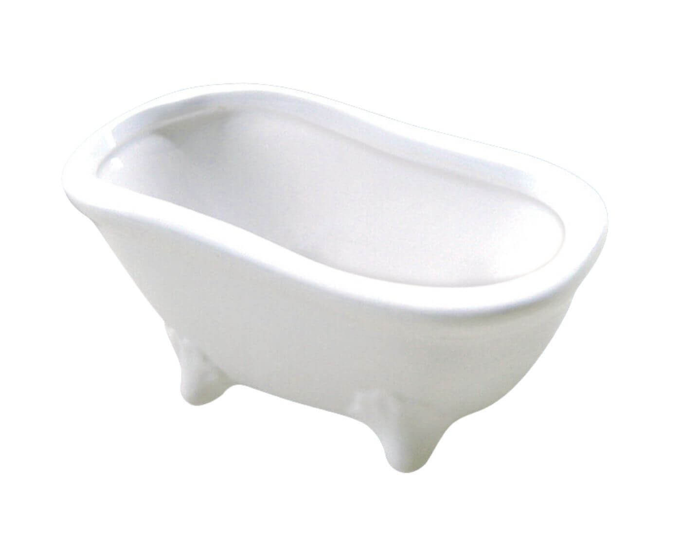 HobbyFun Wichtel Miniatur Badewanne, weiß glänzend - Wichtel- und Puppenstube