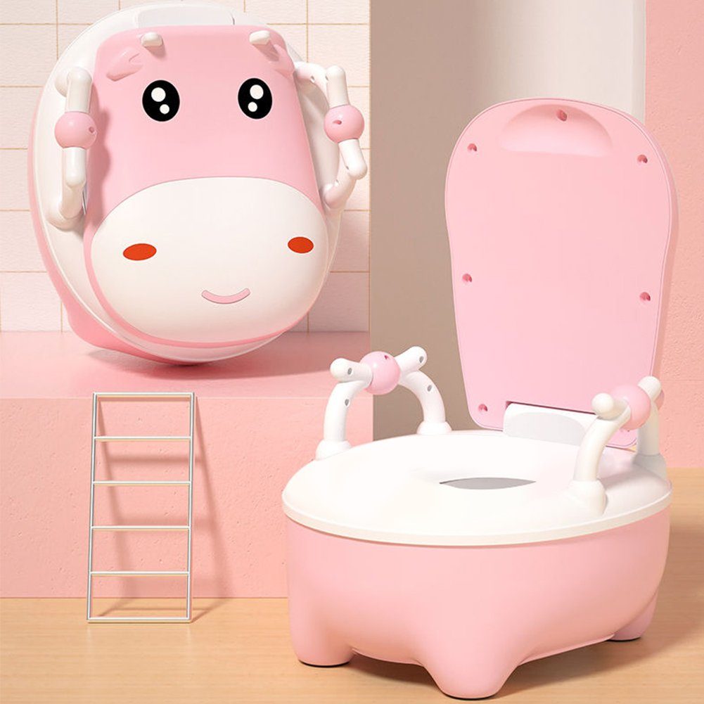 OSTWOLKE Toilettentrainer Toilette Baby Kinder Lerntöpfchen - kinderpflege-Set Tritthocker Töpfchen; Toilettensitz Rosa Toilettensitz und Toilettentrainer