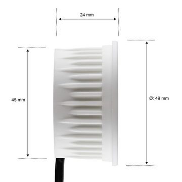 LEDANDO LED Einbaustrahler IP44 LED Einbaustrahler Set extra flach in weiß mit 5W Leuchtmittel vo