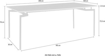 andas Esstisch Tranum (1-St), mit Tischplatte in einer Holzoptik und fühlbare Struktur, Höhe 76 cm
