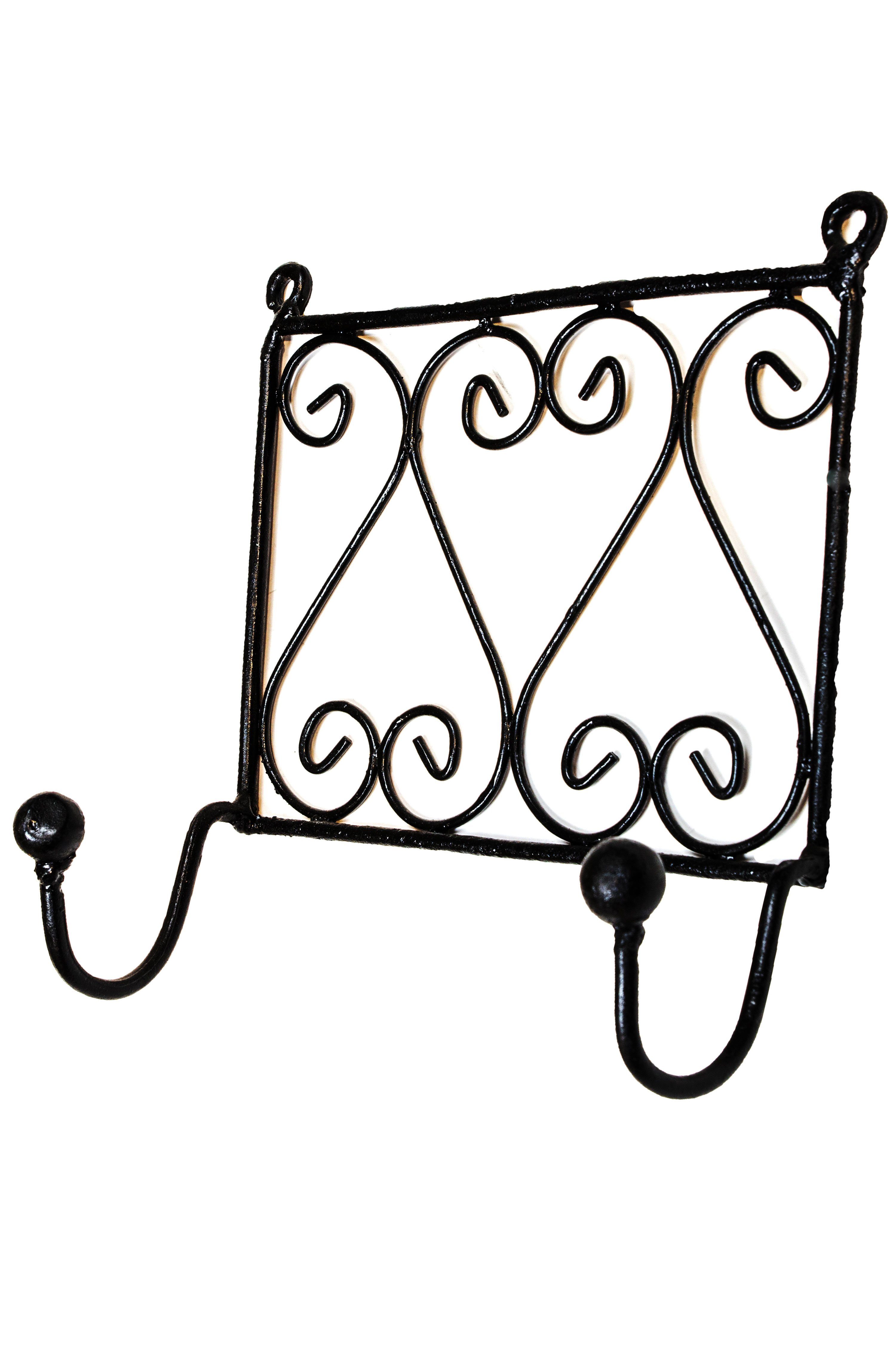 Marrakesch Orient & Mediterran Interior Kleiderhaken Mediterraner Kleiderhaken Mela klein handgefertigt aus Eisen 19 cm, (1-St), Handarbeit