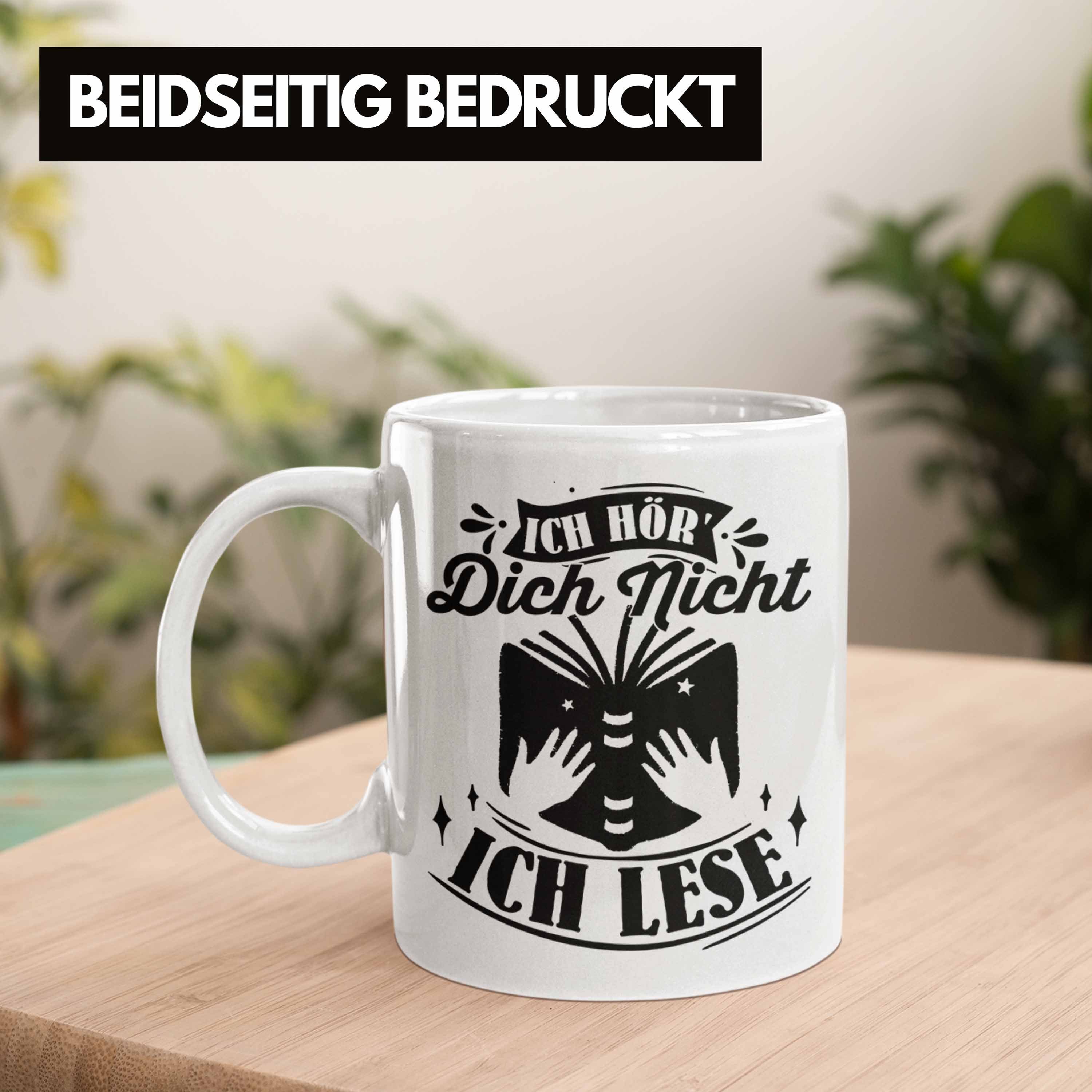 Geschenk Tasse Kaffee-Becher Bücher Trendation Lesen Leser Tasse Weiss Geschenkidee Leseratte