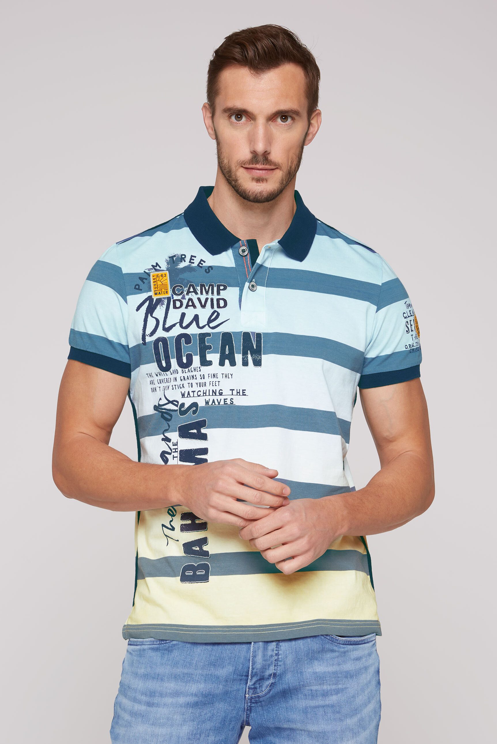 CAMP DAVID Poloshirt mit Seitenschlitze